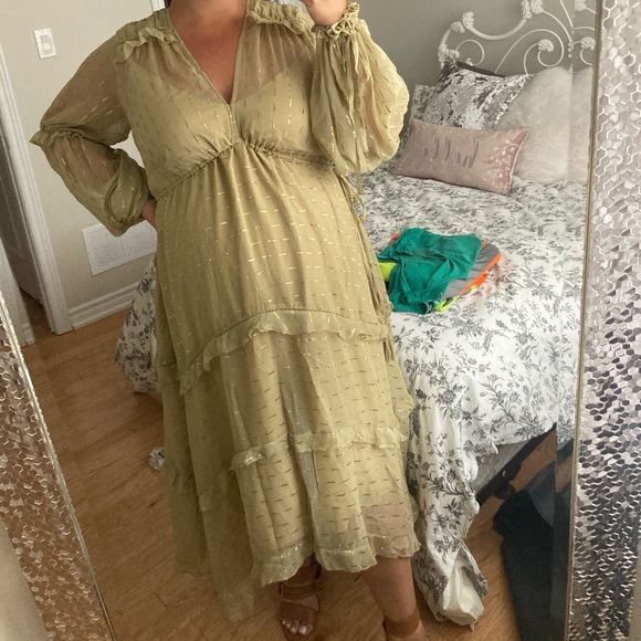 ASOS Gold Maternity Dress - Picture 3 of 4